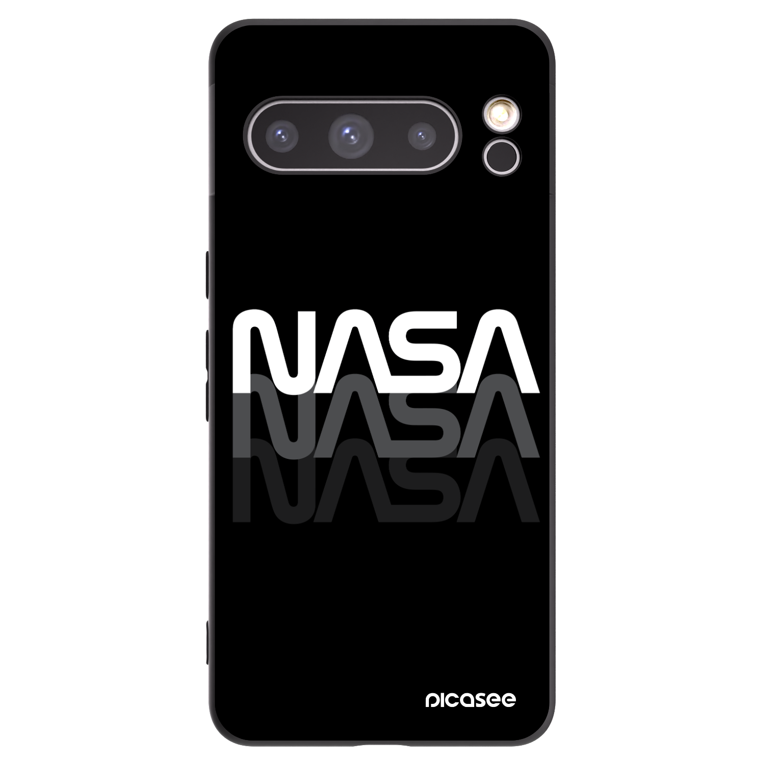 Picasee silikonowe czarne etui na Google Pixel 8 Pro - NASA Triple