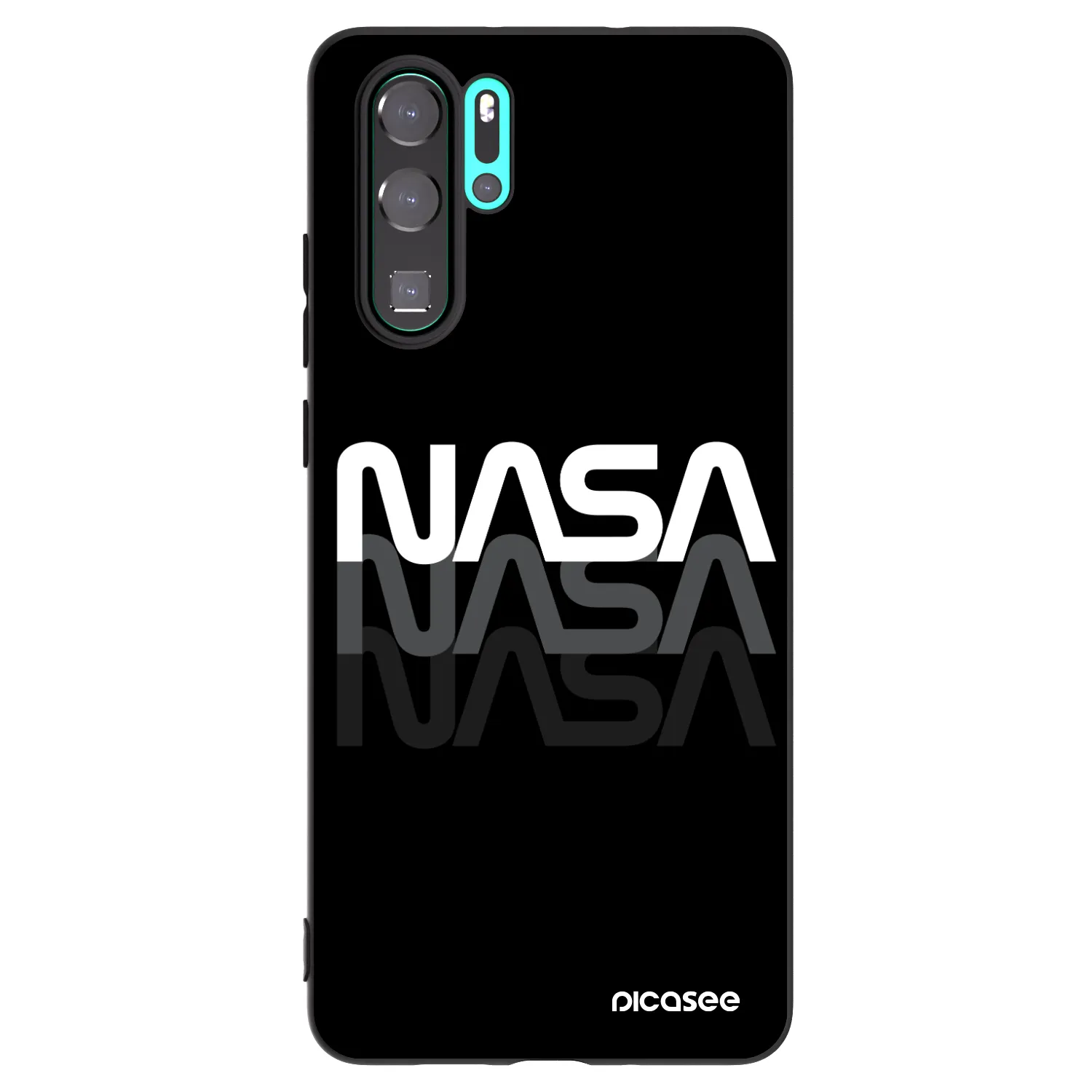 Picasee silikonowe czarne etui na Huawei P30 Pro - NASA Triple