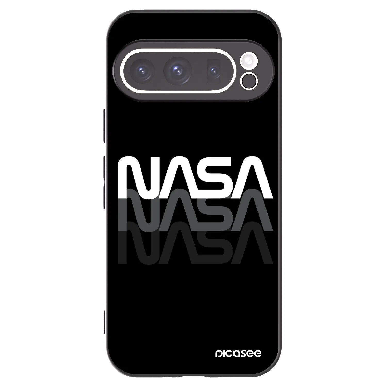 Picasee silikonowe czarne etui na Google Pixel 9 Pro - NASA Triple