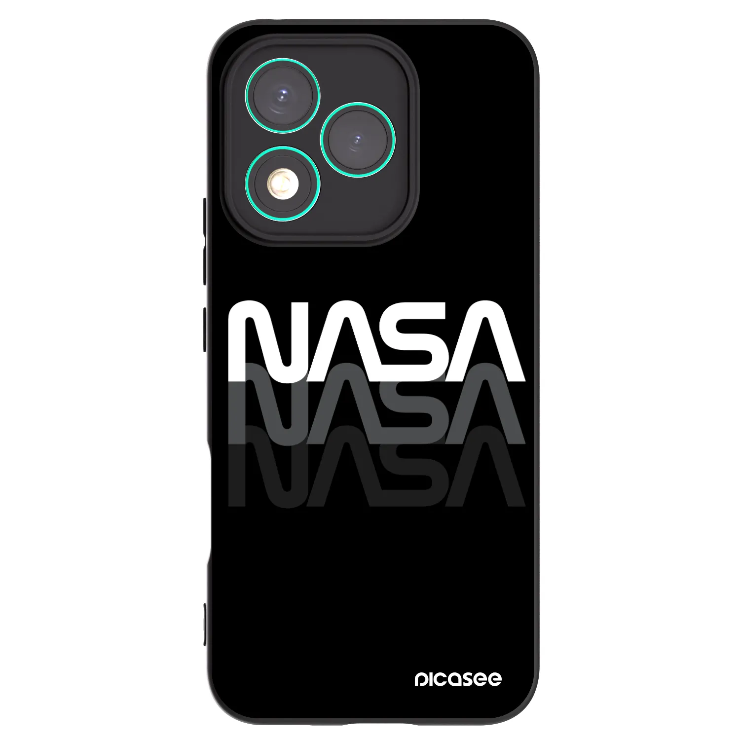 Picasee silikonowe czarne etui na Honor 400 Lite 5G - NASA Triple