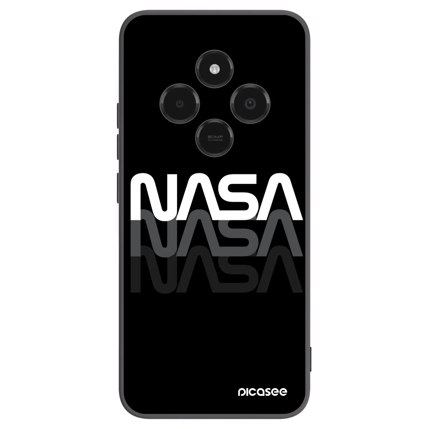 Picasee silikonowe czarne etui na Xiaomi Poco C75 - NASA Triple