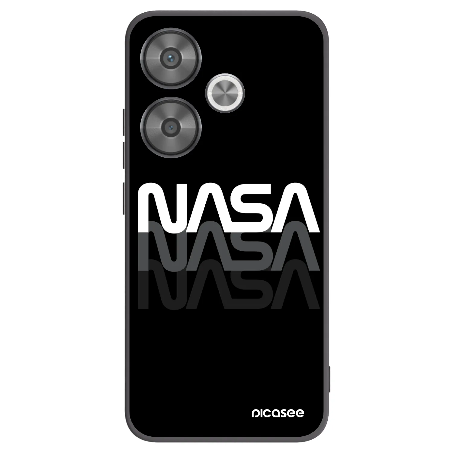 Picasee silikonowe czarne etui na Xiaomi Poco F6 - NASA Triple