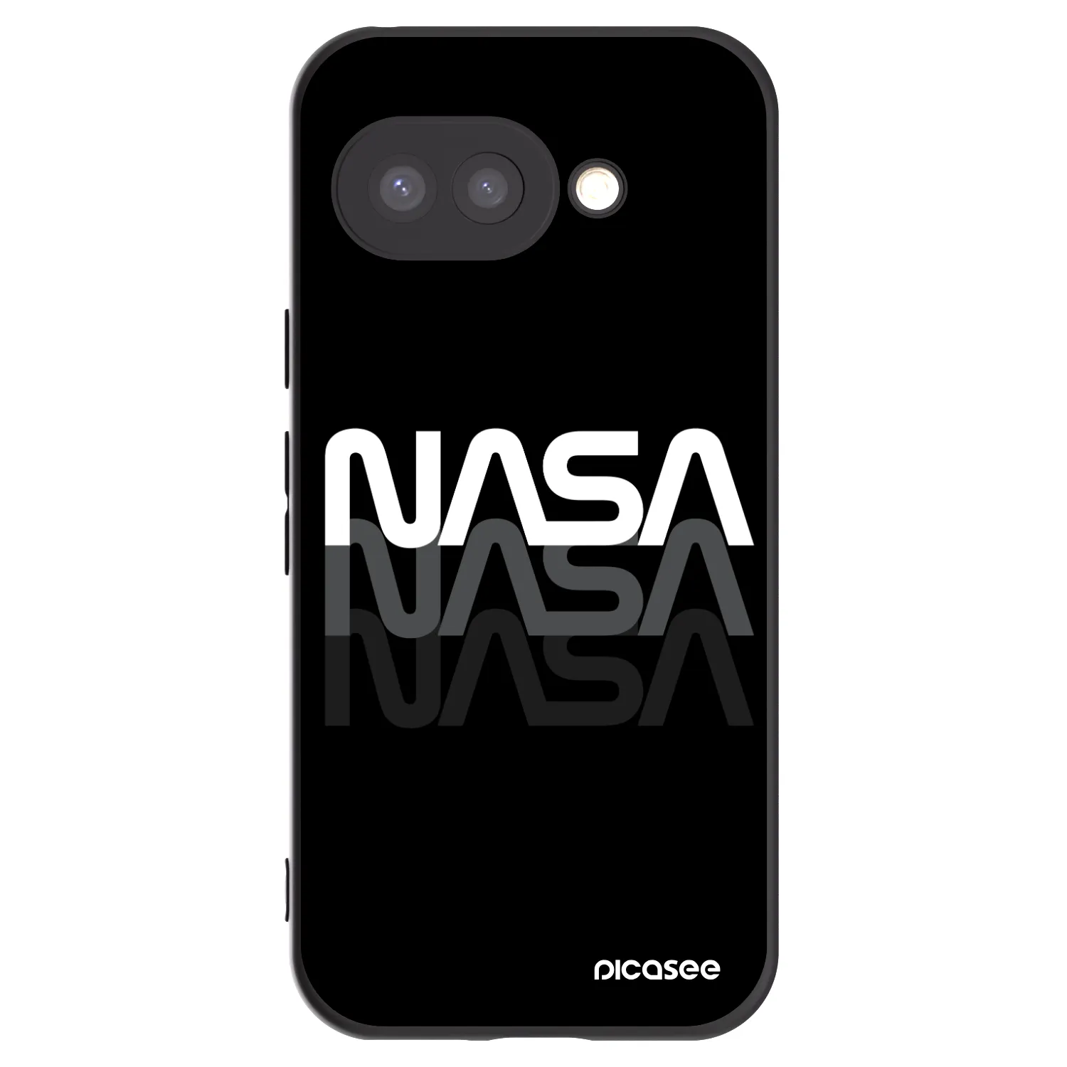 Picasee silikonowe czarne etui na Google Pixel 9a - NASA Triple