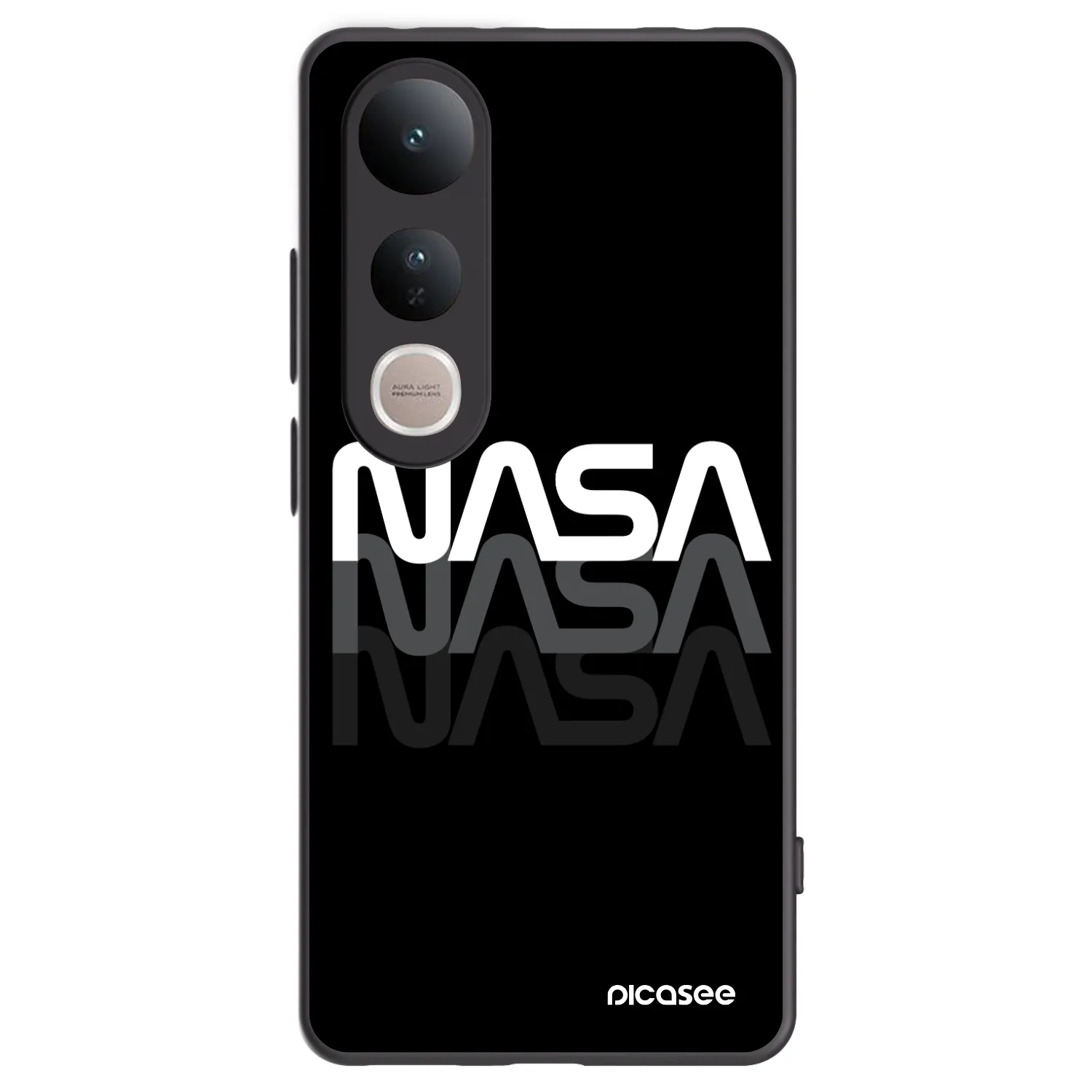 Picasee silikonowe czarne etui na Vivo V50 Lite 5G - NASA Triple