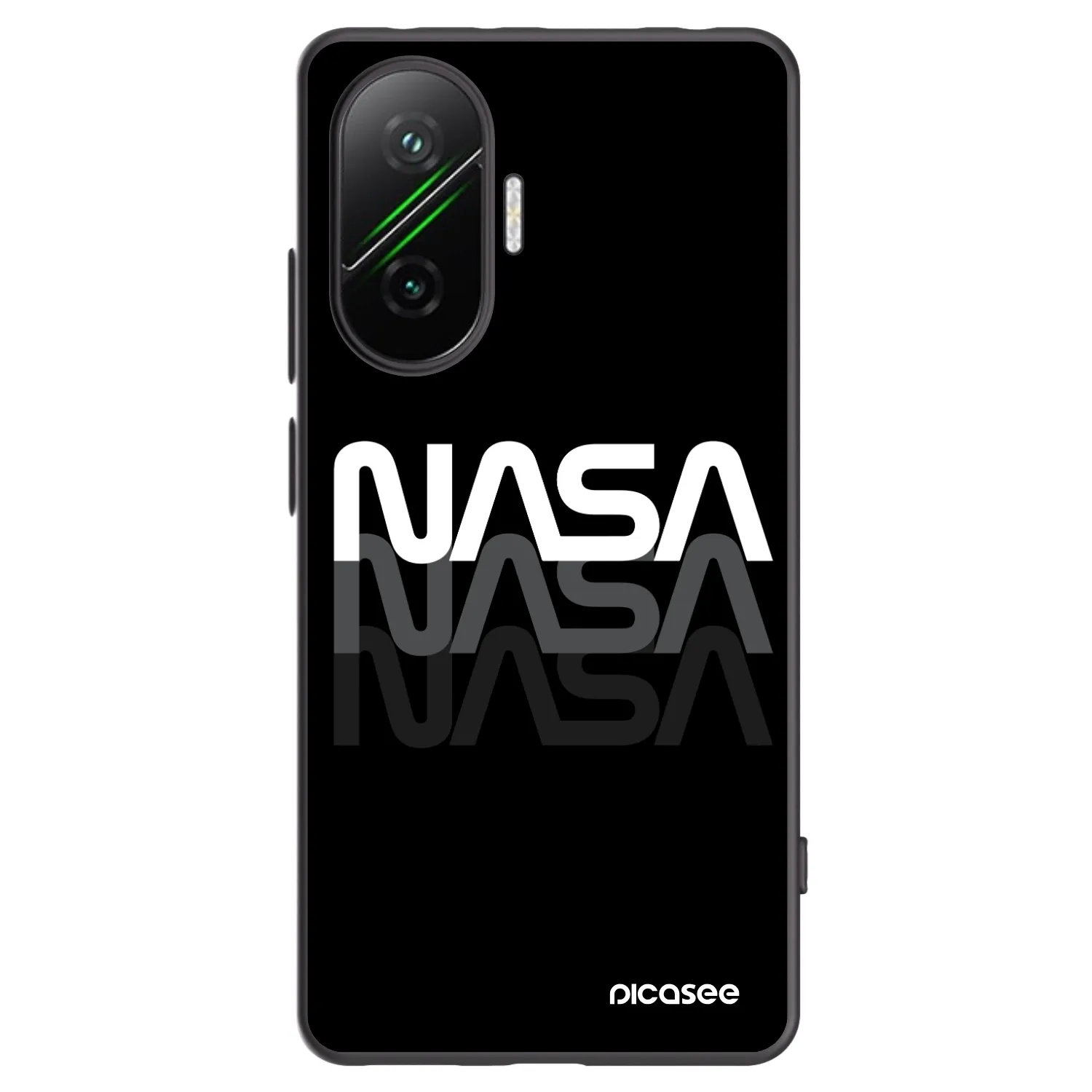 Picasee silikonowe czarne etui na Xiaomi Poco F7 5G - NASA Triple
