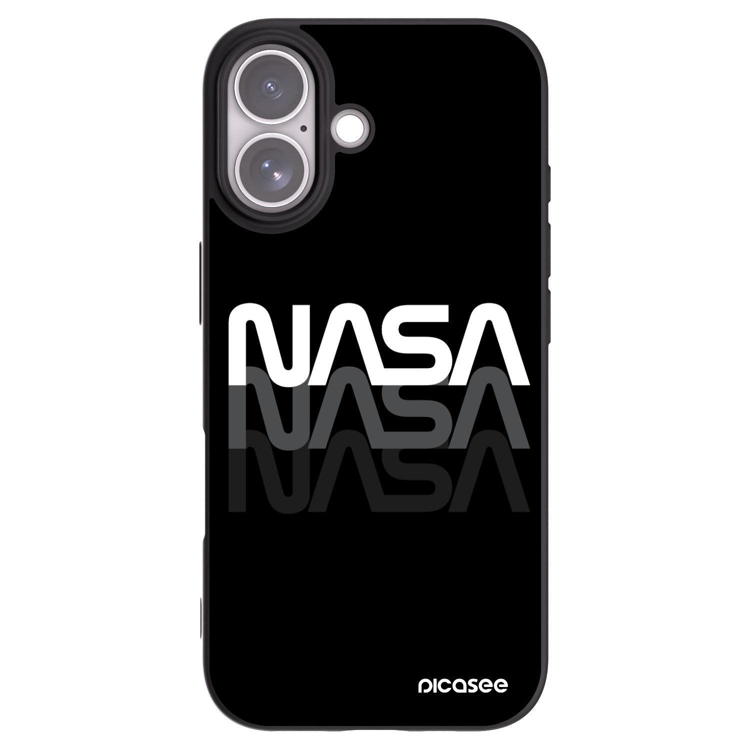Picasee silikonowe czarne etui na Apple iPhone 17 - NASA Triple