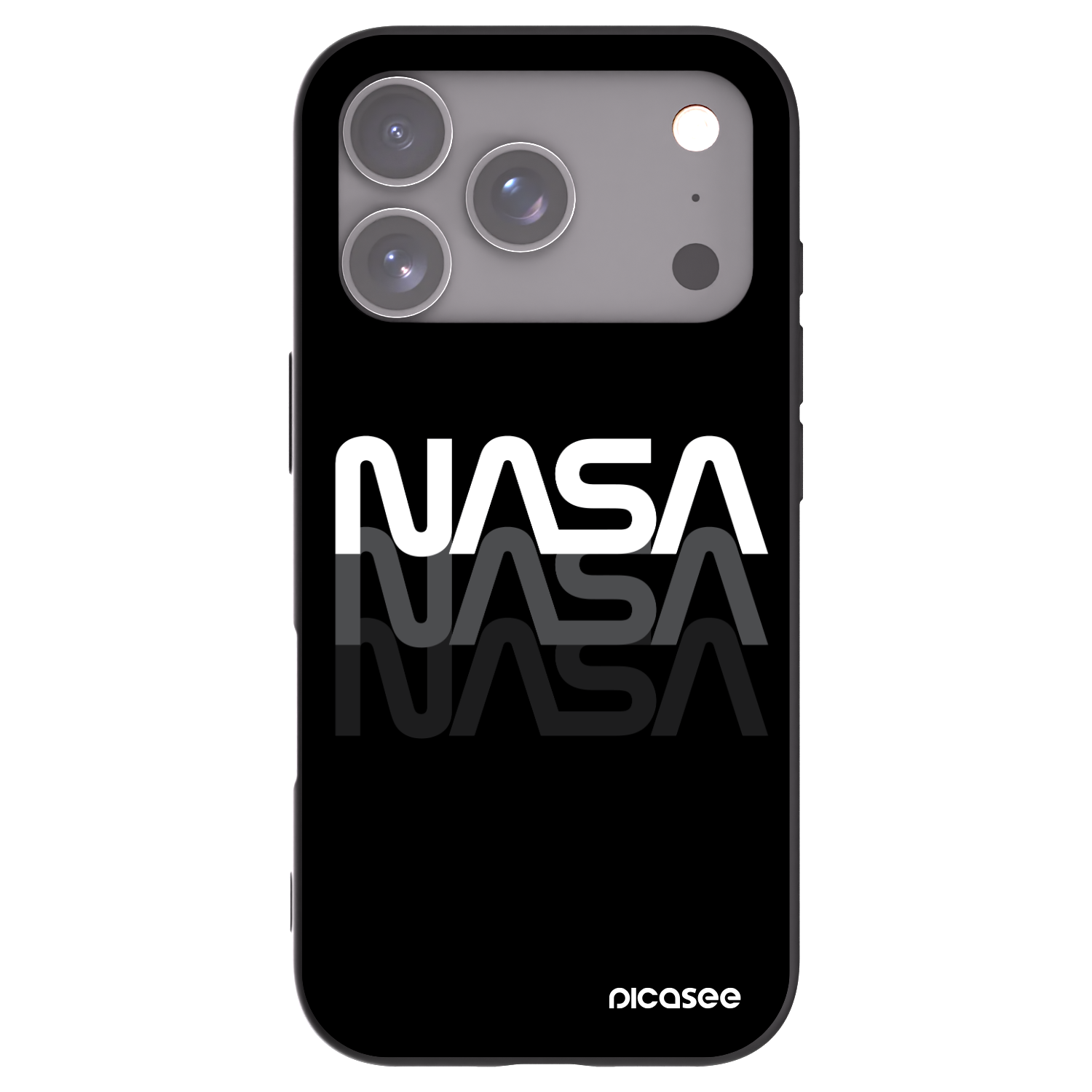 Picasee silikonowe czarne etui na Apple iPhone 17 Pro - NASA Triple