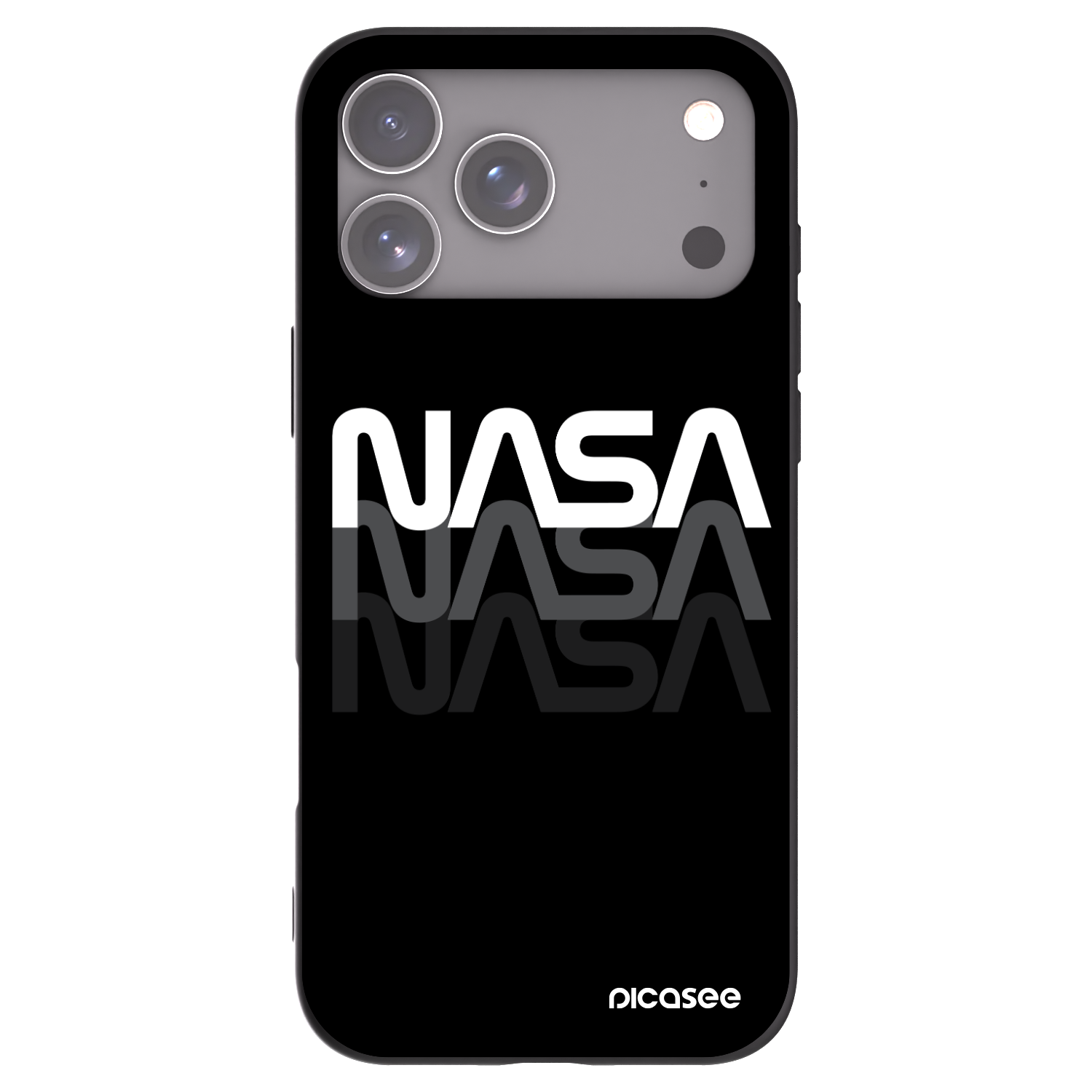Picasee silikonowe czarne etui na Apple iPhone 17 Pro Max - NASA Triple