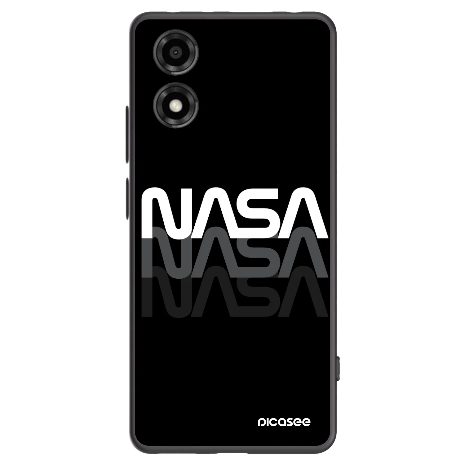 Picasee silikonowe czarne etui na Motorola Moto E14 - NASA Triple