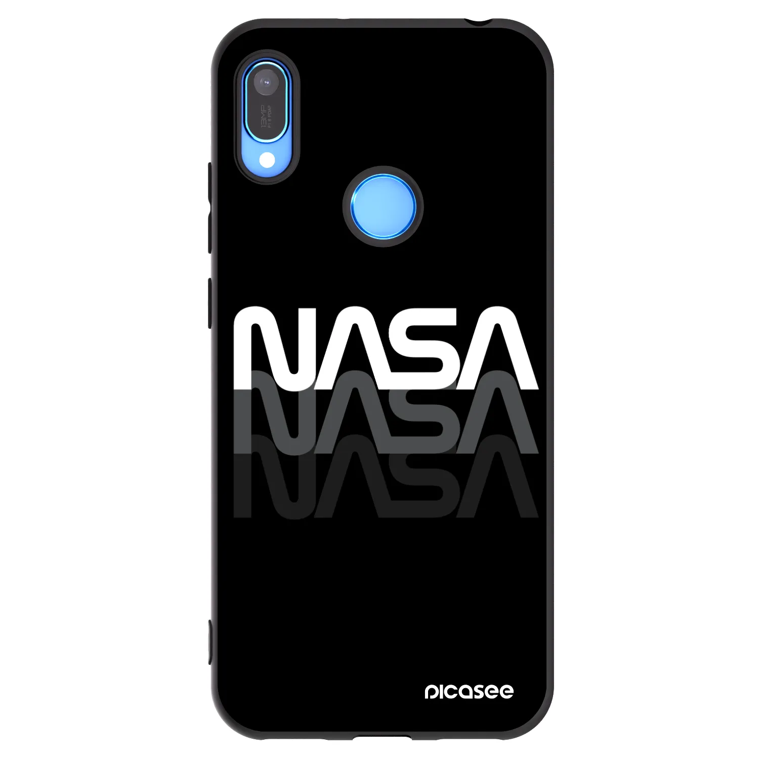 Picasee silikonowe czarne etui na Huawei Y6 2019 - NASA Triple