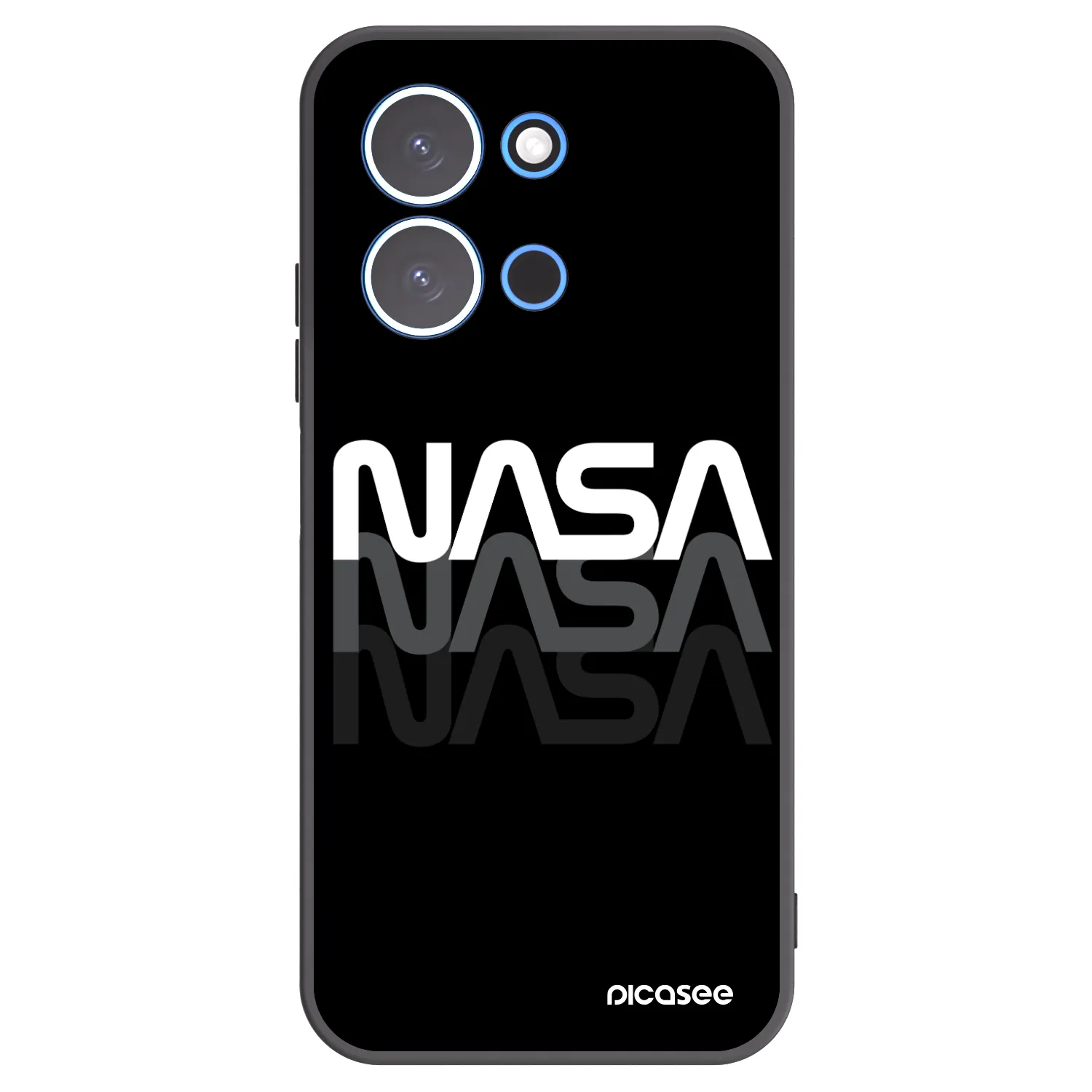 Picasee silikonowe czarne etui na Xiaomi Redmi 15C 4G - NASA Triple