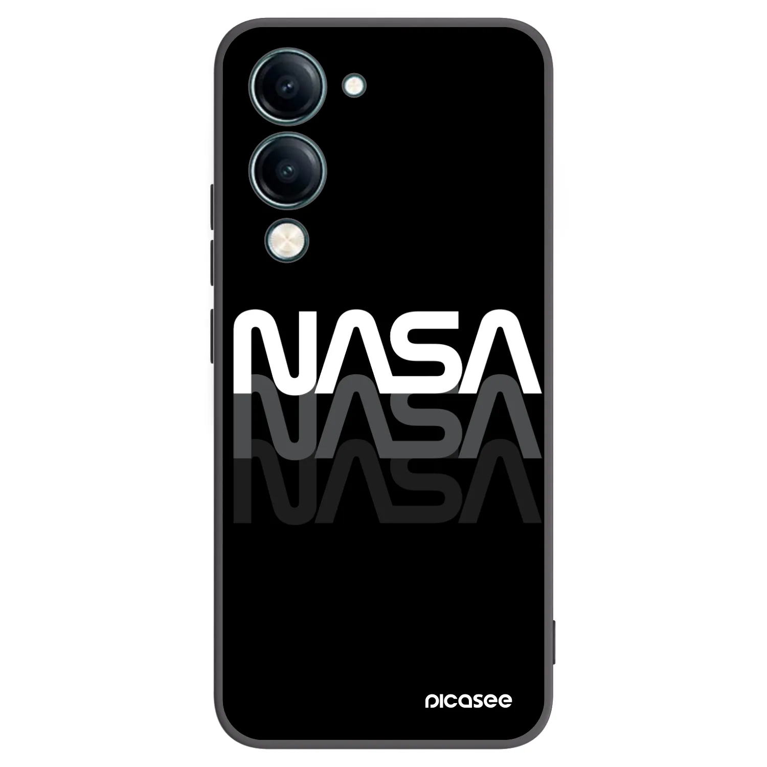 Picasee silikonowe czarne etui na Vivo Y29s 5G - NASA Triple