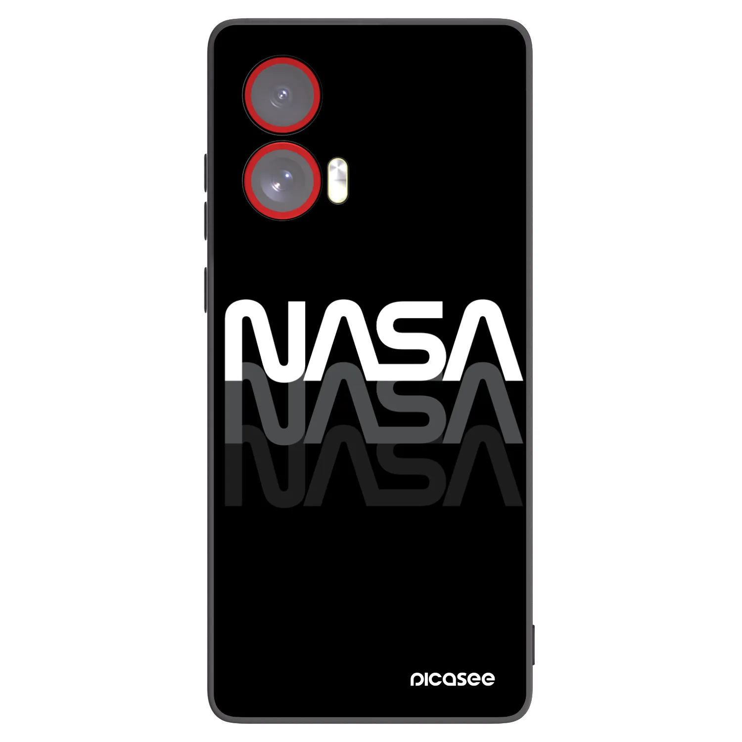 Picasee silikonowe czarne etui na Motorola Edge 50 Fusion - NASA Triple