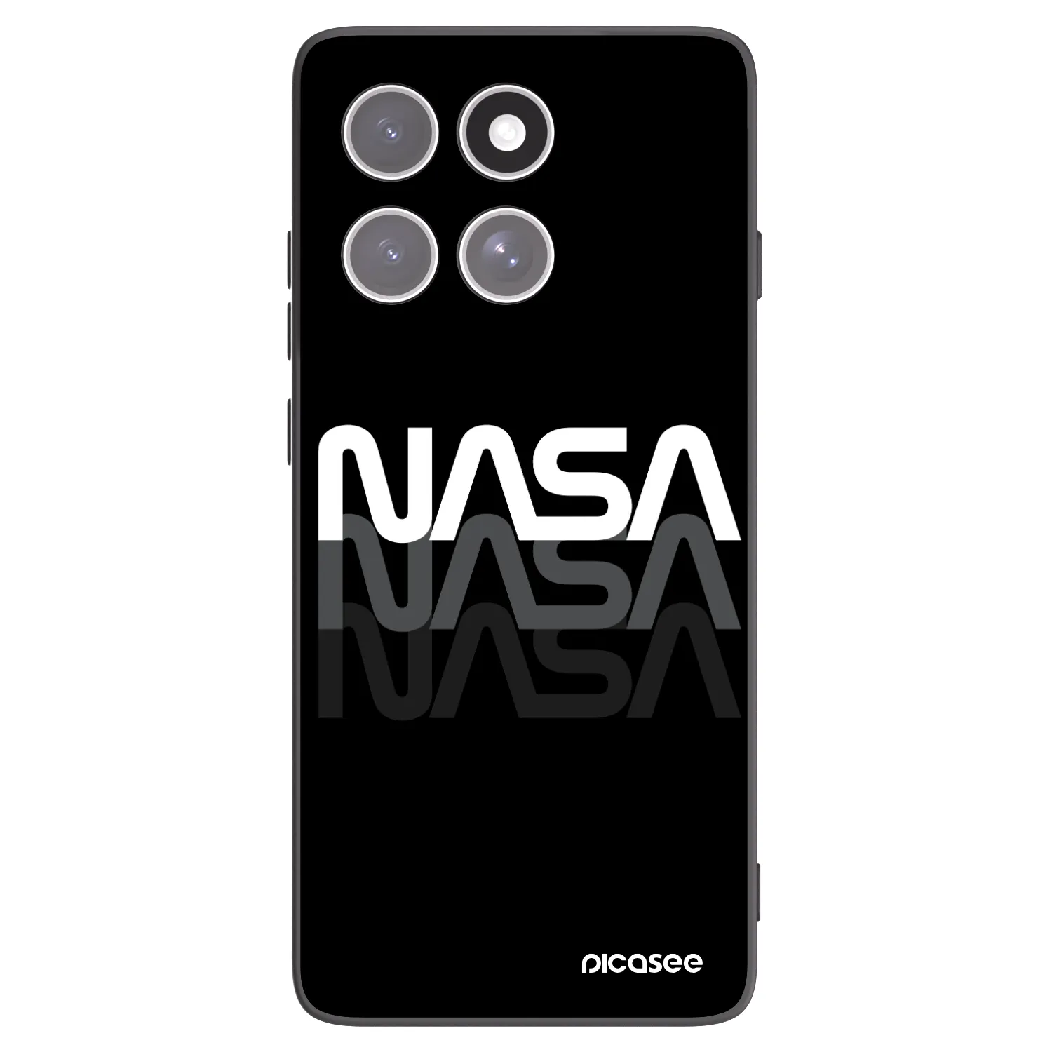 Picasee silikonowe czarne etui na Motorola Edge 60 Fusion - NASA Triple