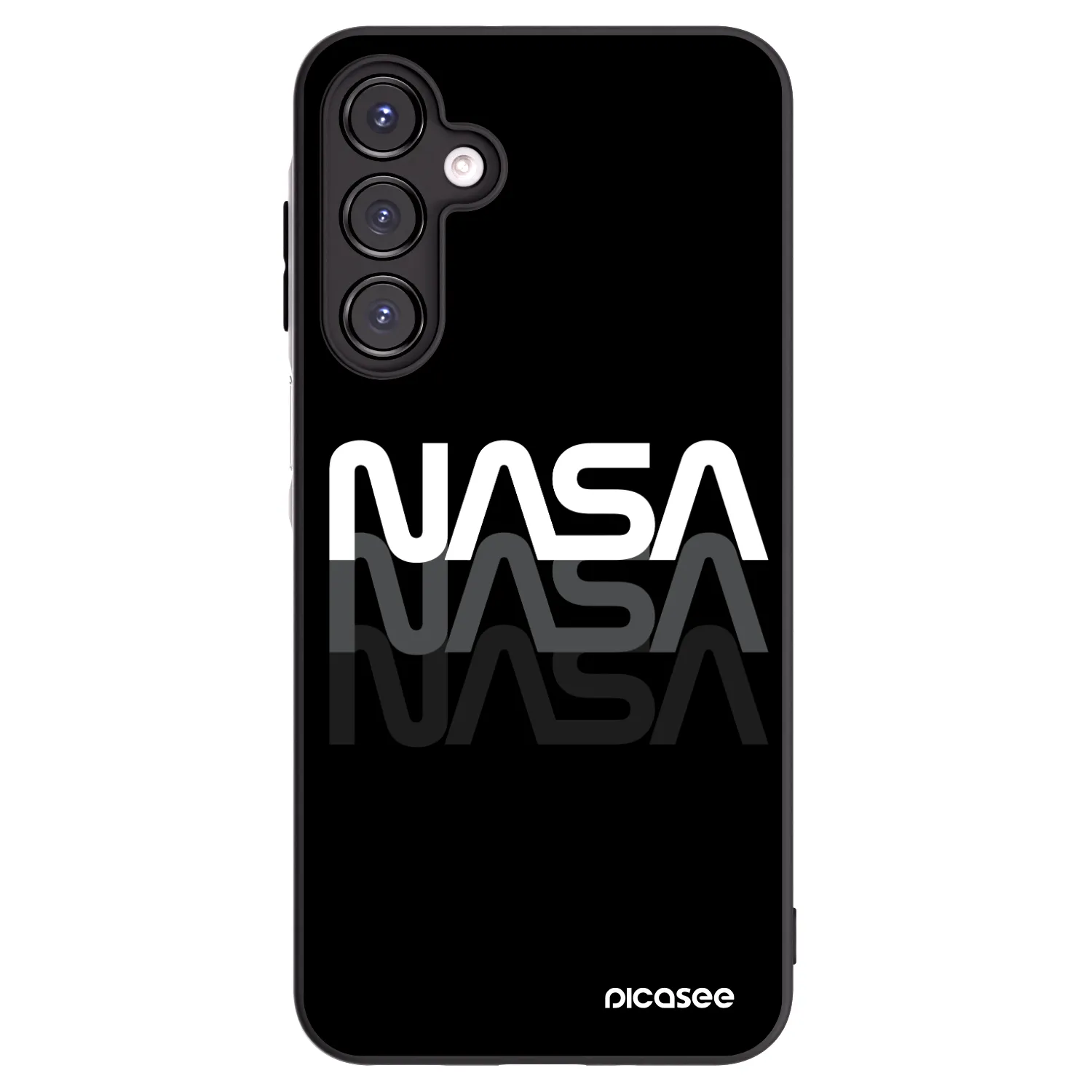Picasee silikonowe czarne etui na Samsung Galaxy A16 4G - NASA Triple