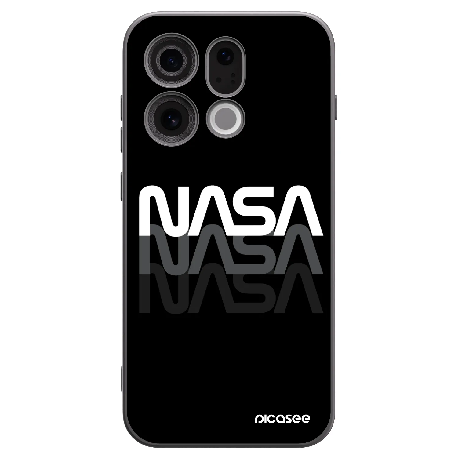 Picasee silikonowe czarne etui na OPPO Find X9 - NASA Triple