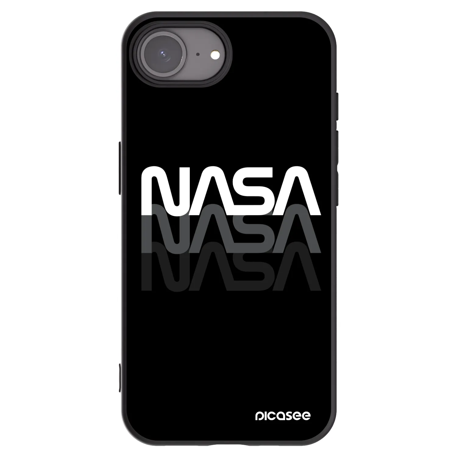 Picasee silikonowe czarne etui na Apple iPhone 17e - NASA Triple