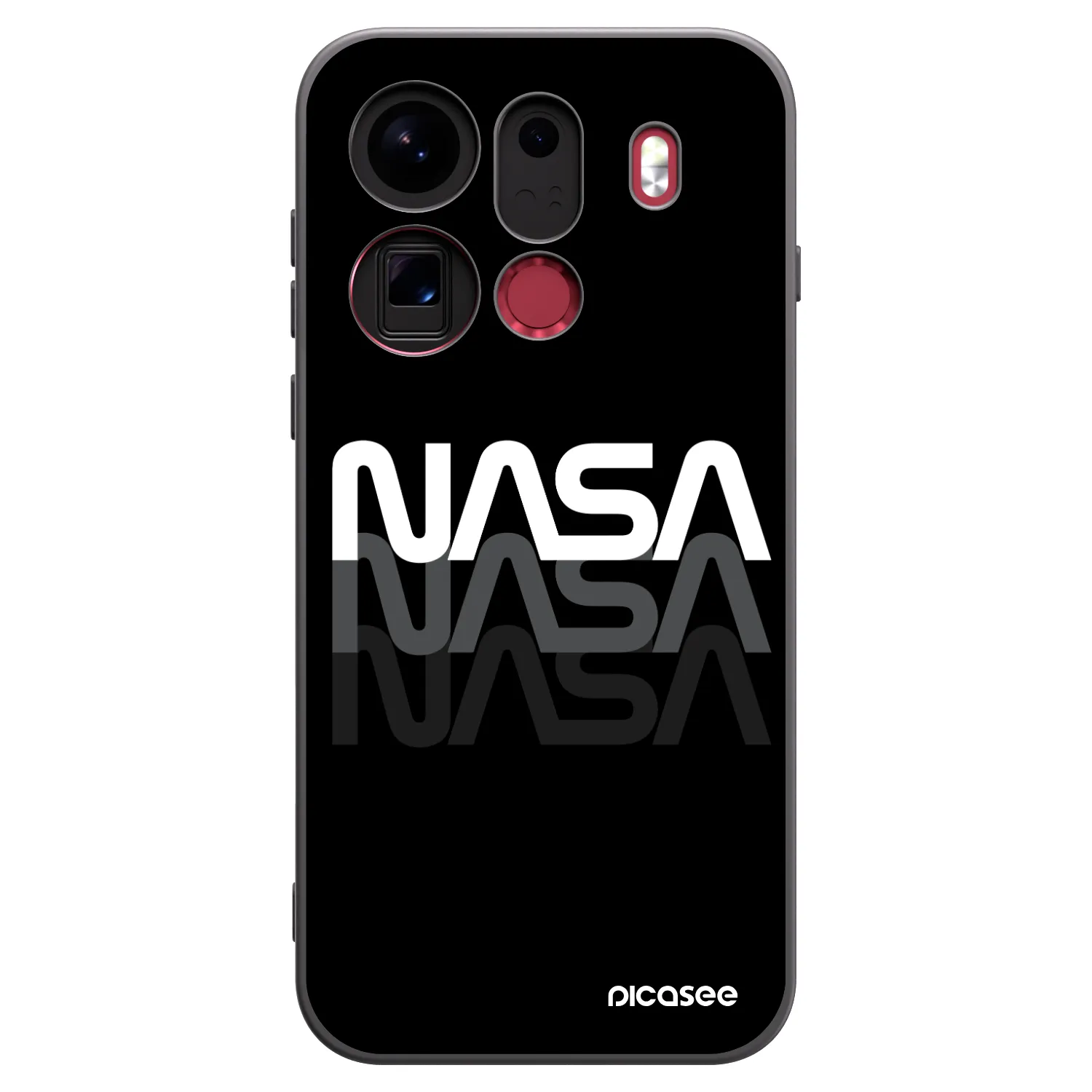 Picasee silikonowe czarne etui na OPPO Find X9 Pro - NASA Triple