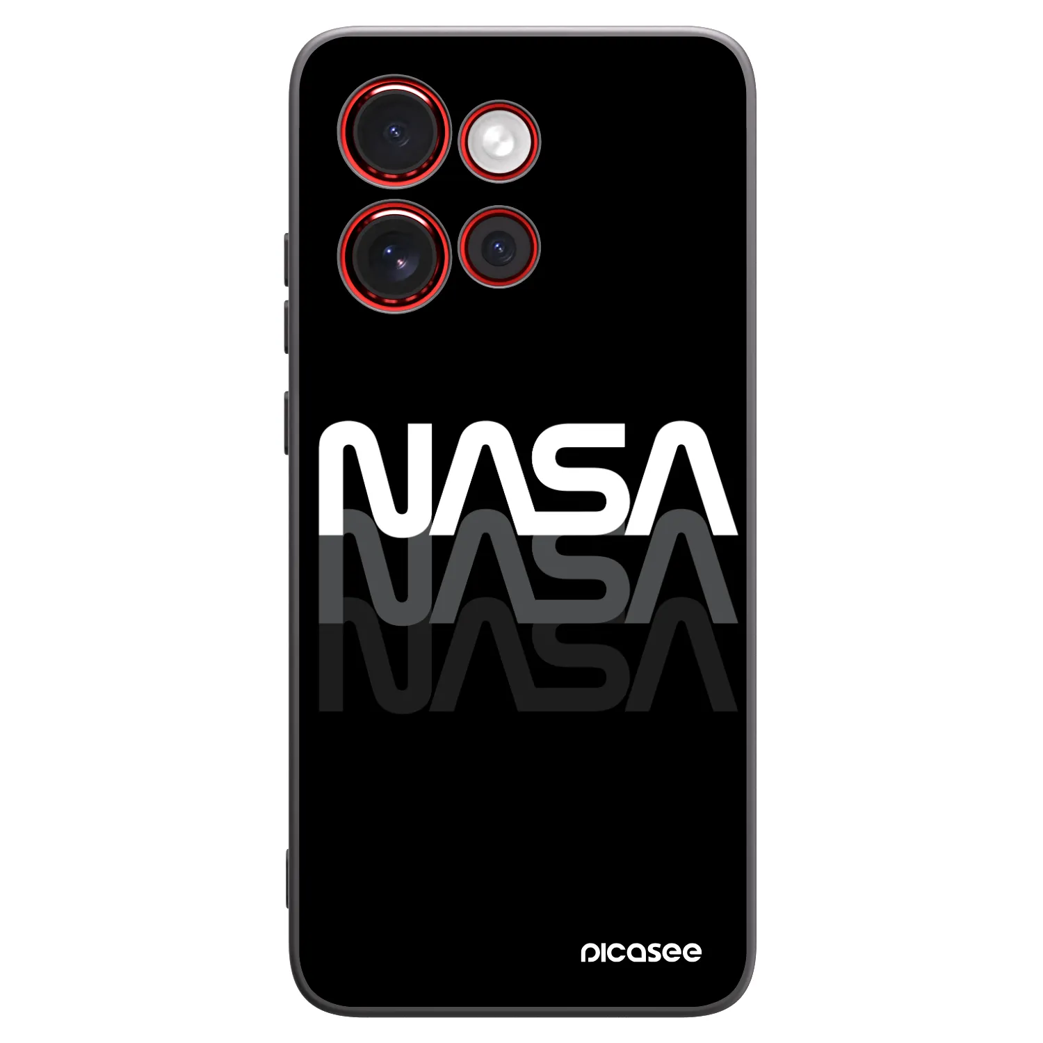 Picasee silikonowe czarne etui na Motorola Edge 60 Neo 5G - NASA Triple