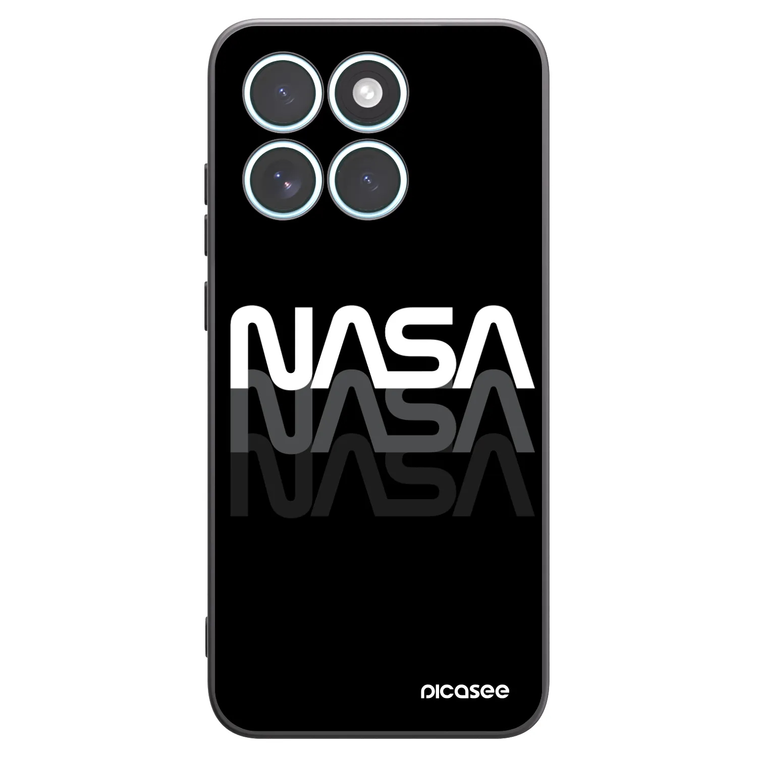 Picasee silikonowe czarne etui na Motorola Edge 70 Fusion - NASA Triple