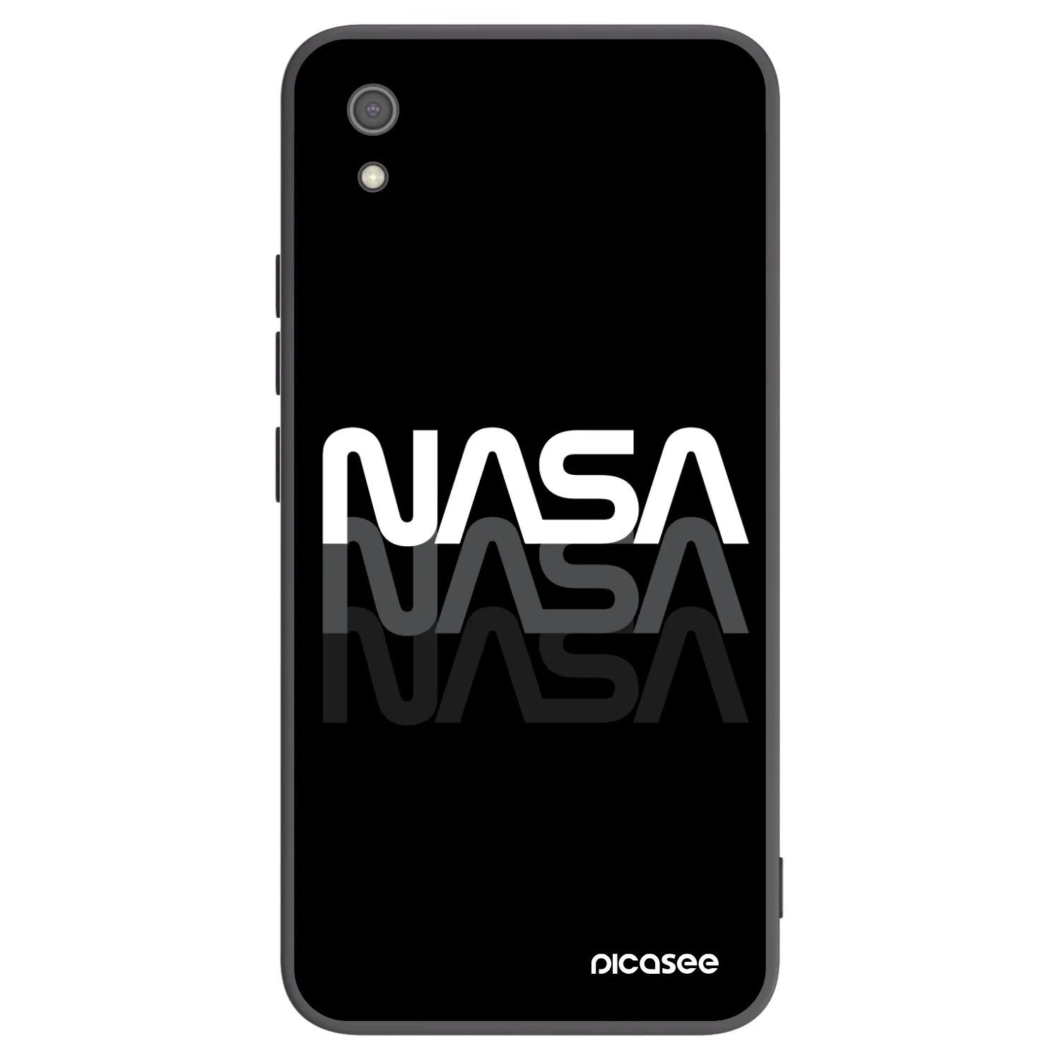 Picasee silikonowe czarne etui na Xiaomi Redmi 7A - NASA Triple
