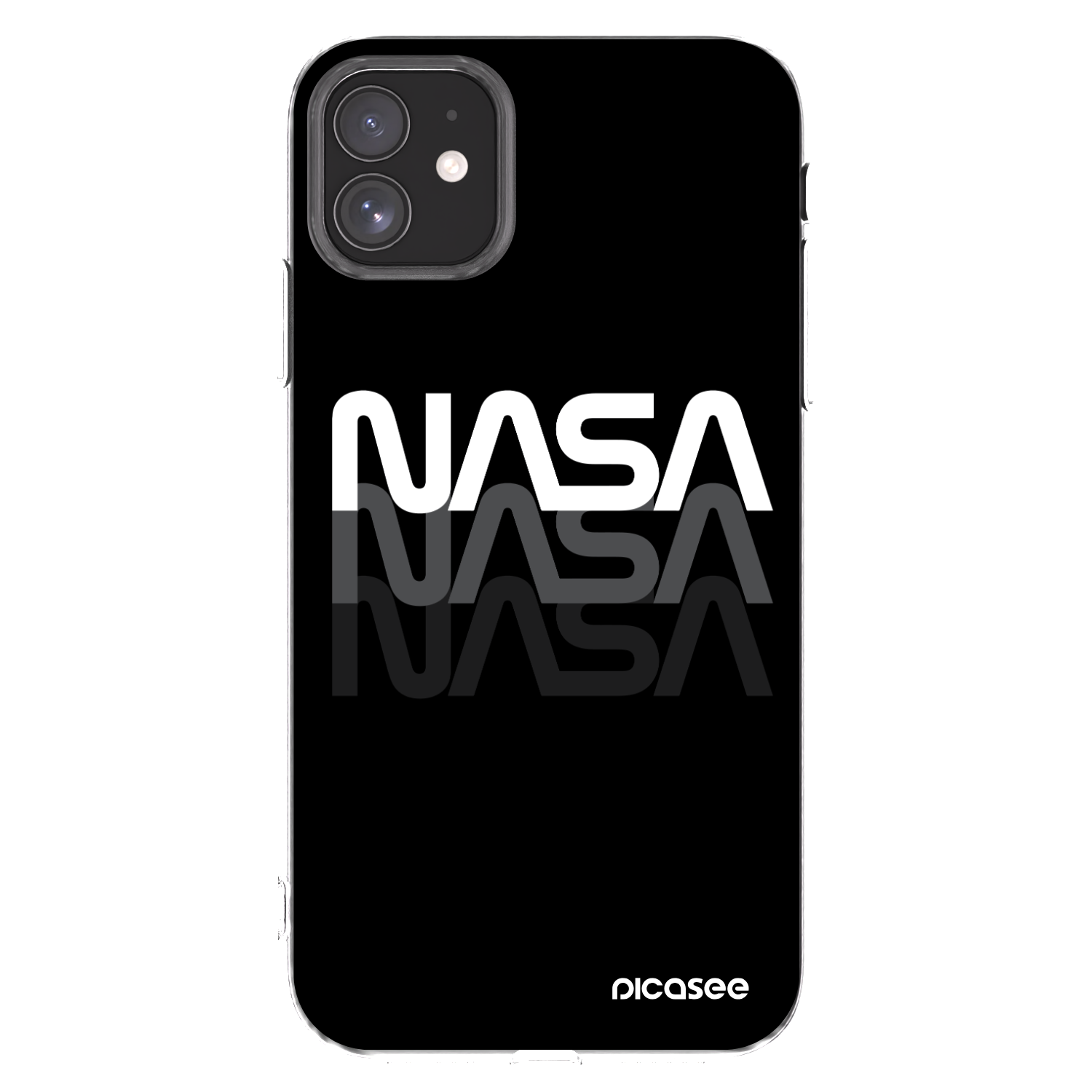 Picasee silikonowe przeźroczyste etui na Apple iPhone 11 - NASA Triple