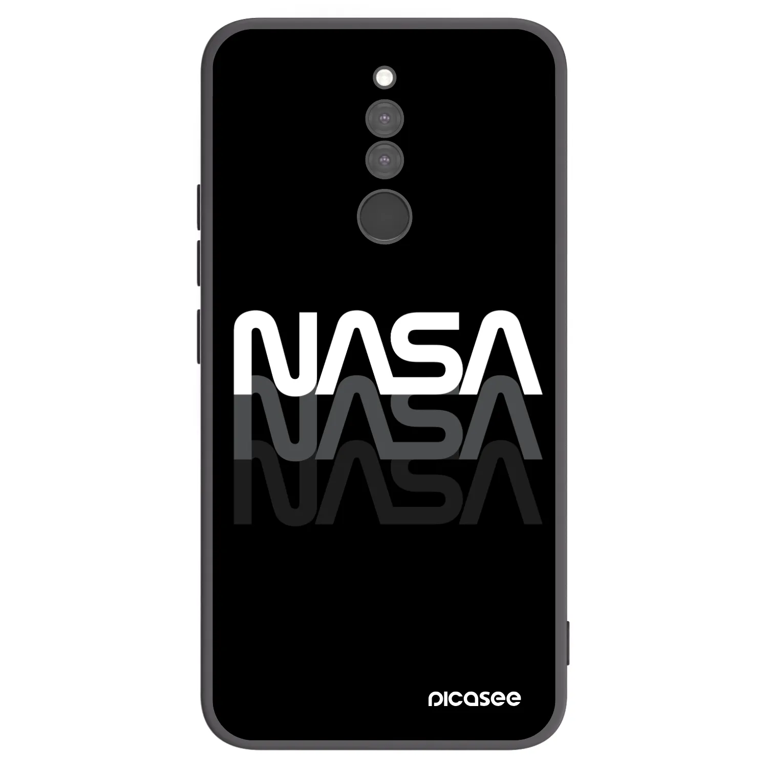 Picasee silikonowe czarne etui na Xiaomi Redmi 8 - NASA Triple