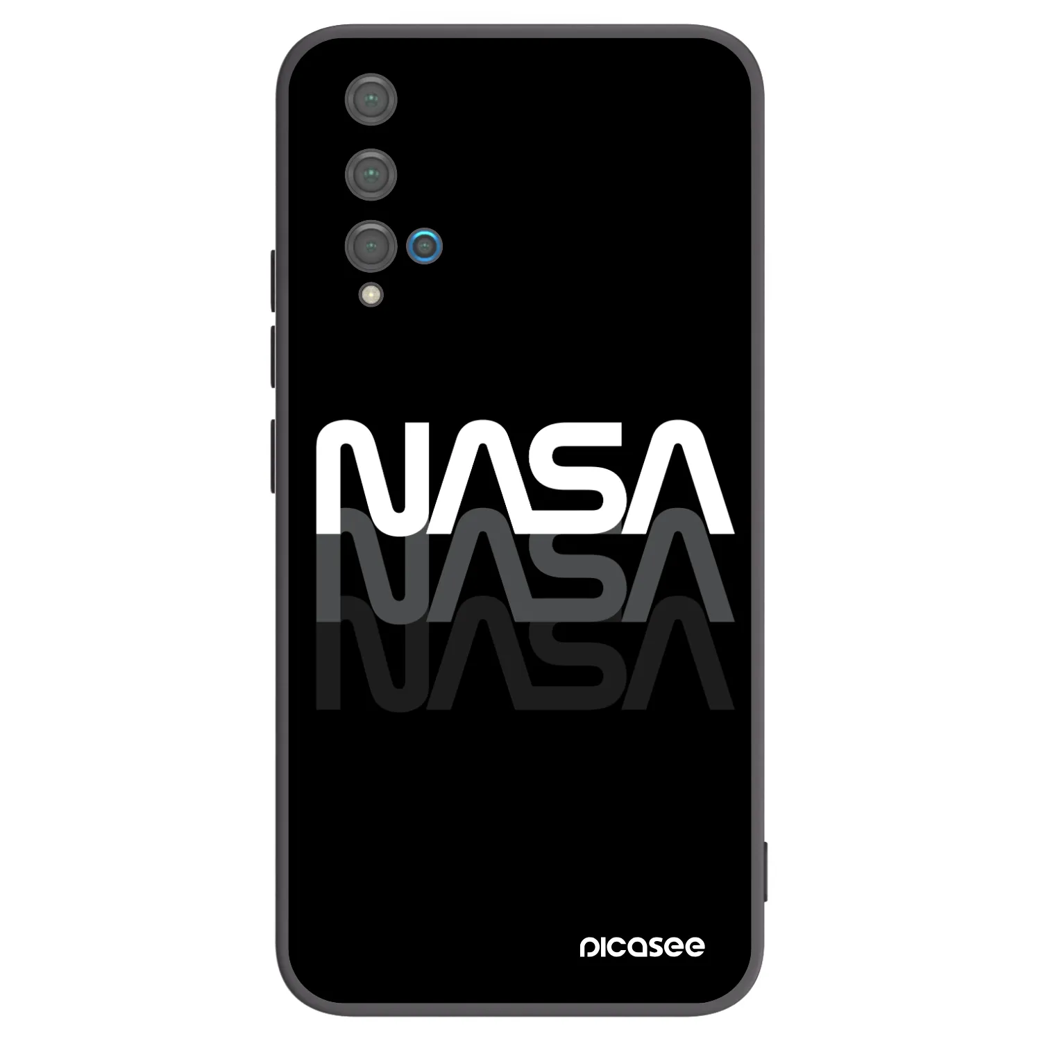 Picasee silikonowe czarne etui na Huawei Nova 5T - NASA Triple