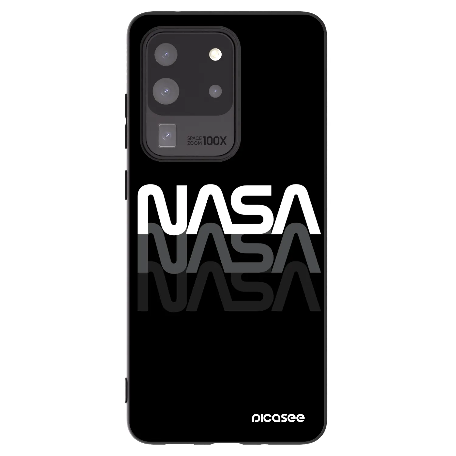 Picasee silikonowe czarne etui na Samsung Galaxy S20 Ultra 5G G988F - NASA Triple
