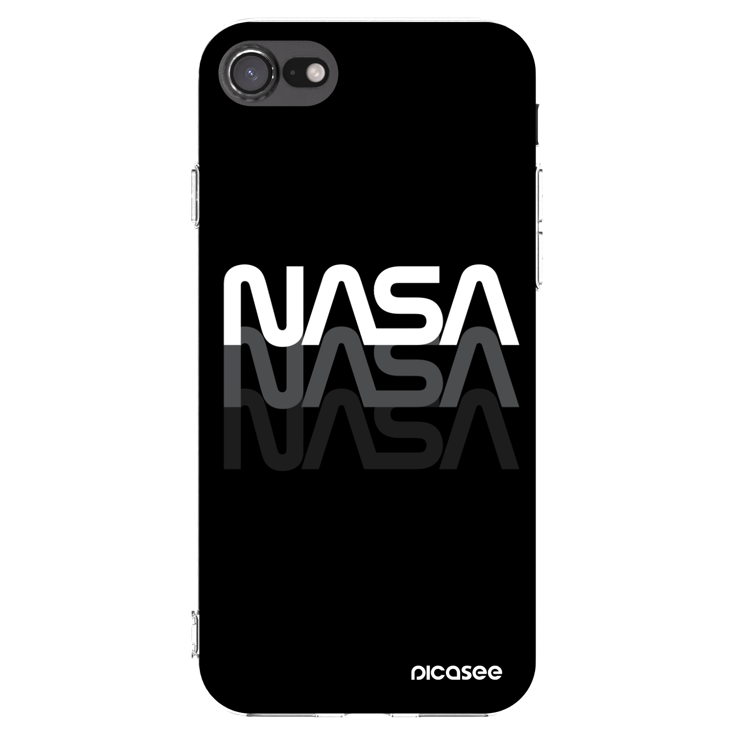 Picasee silikonowe przeźroczyste etui na Apple iPhone SE 2020 - NASA Triple
