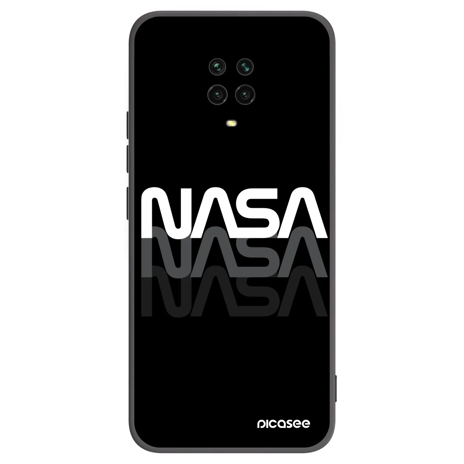 Picasee silikonowe czarne etui na Xiaomi Redmi Note 9 Pro - NASA Triple