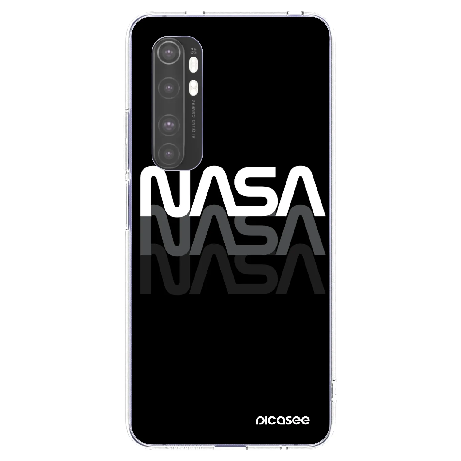 Picasee silikonowe przeźroczyste etui na Xiaomi Mi Note 10 Lite - NASA Triple