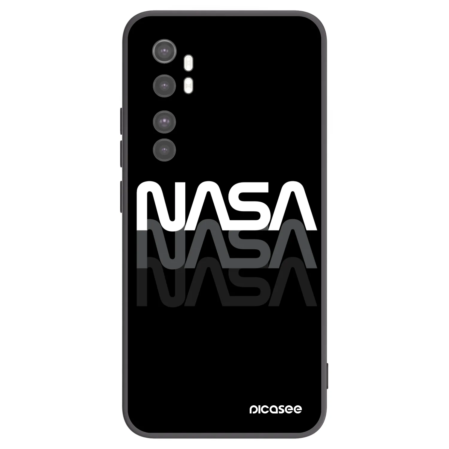 Picasee silikonowe czarne etui na Xiaomi Mi Note 10 Lite - NASA Triple