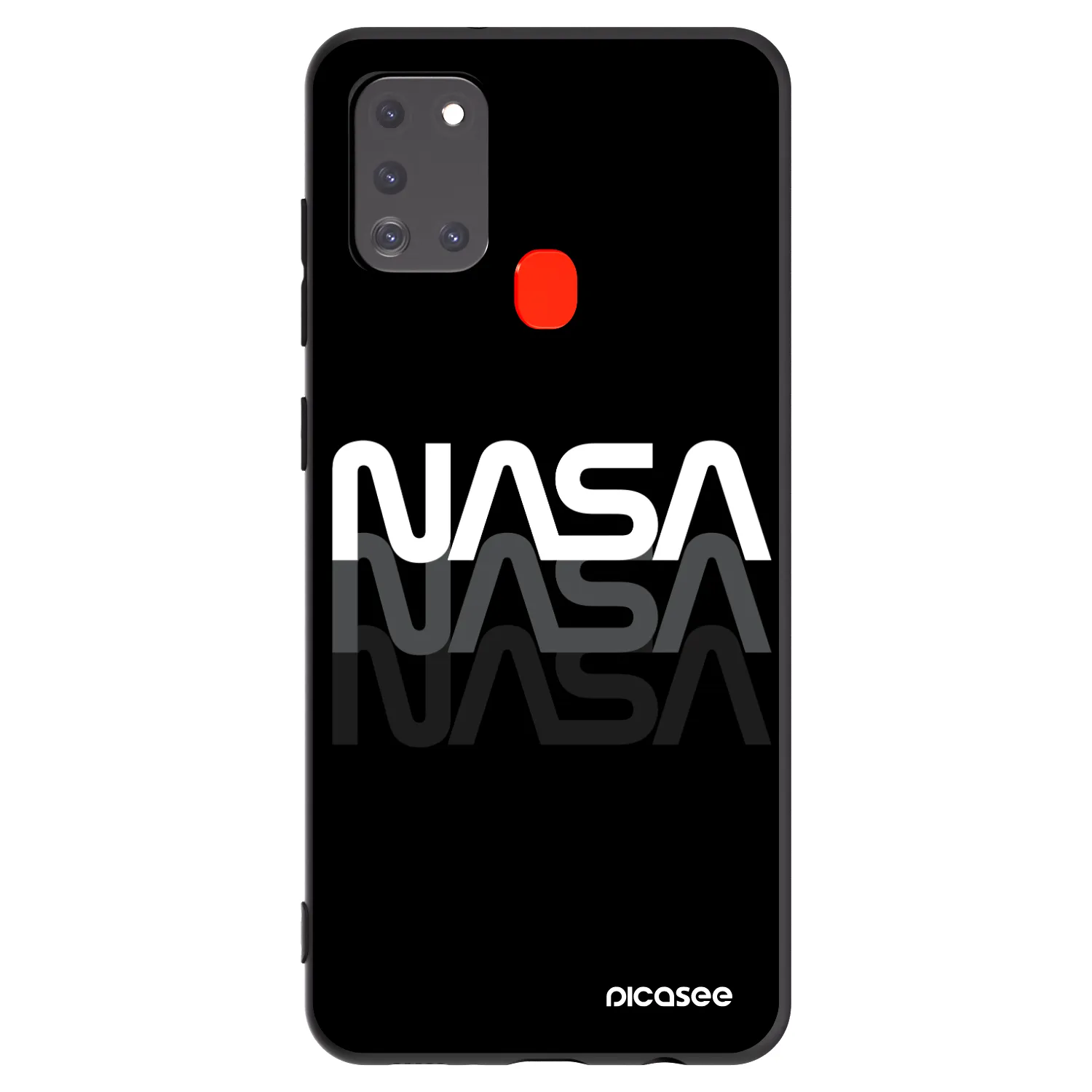 Picasee silikonowe czarne etui na Samsung Galaxy A21s - NASA Triple