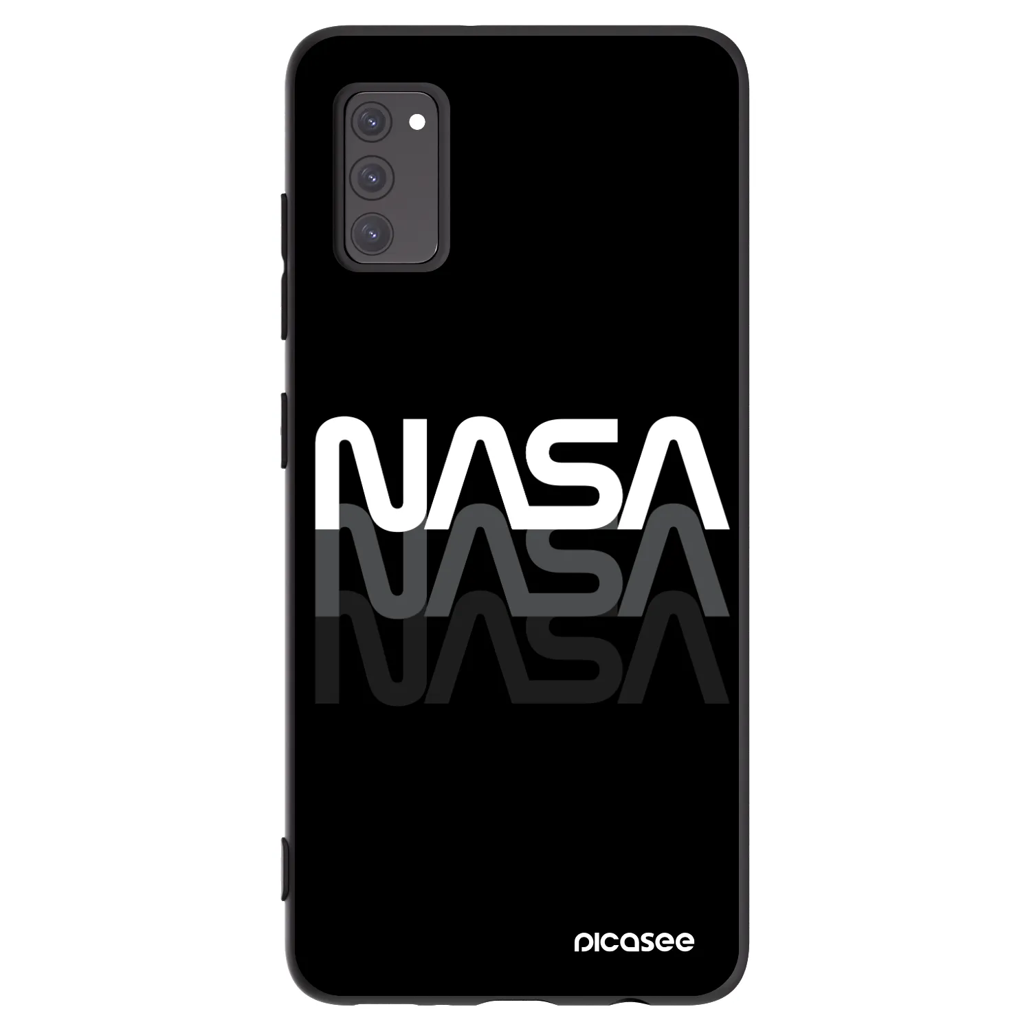 Picasee silikonowe czarne etui na Samsung Galaxy A41 A415F - NASA Triple