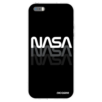 Picasee silikonowe przeźroczyste etui na Apple iPhone 5/5S/SE - NASA Triple