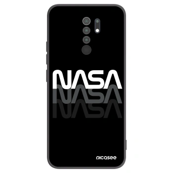 Picasee silikonowe czarne etui na Xiaomi Redmi 9 - NASA Triple