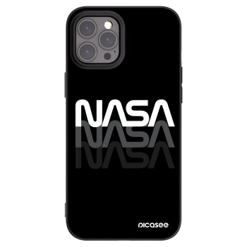 Picasee silikonowe czarne etui na Apple iPhone 12 Pro Max - NASA Triple