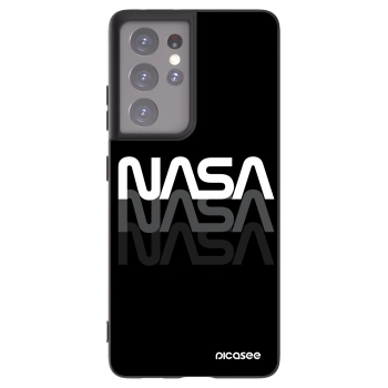 Picasee silikonowe czarne etui na Samsung Galaxy S21 Ultra 5G G998B - NASA Triple
