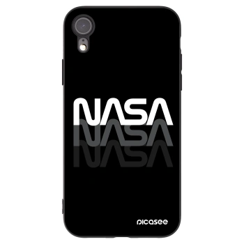 Picasee silikonowe czarne etui na Apple iPhone XR - NASA Triple