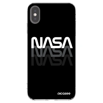 Picasee silikonowe przeźroczyste etui na Apple iPhone XS Max - NASA Triple
