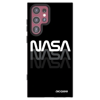 Picasee silikonowe czarne etui na Samsung Galaxy S22 Ultra 5G - NASA Triple