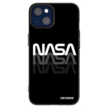 Picasee silikonowe czarne etui na Apple iPhone 14 - NASA Triple