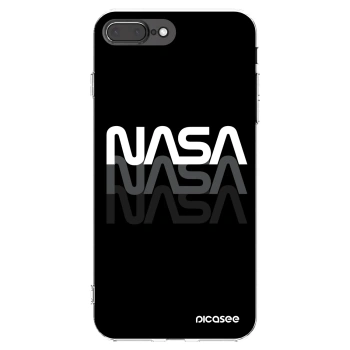 Picasee silikonowe przeźroczyste etui na Apple iPhone 8 Plus - NASA Triple