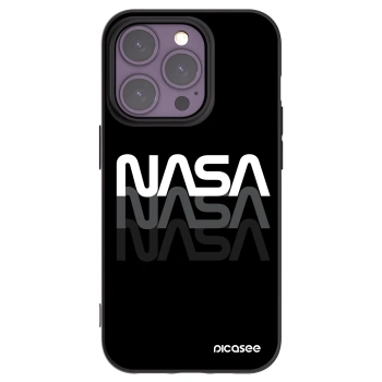 Picasee silikonowe czarne etui na Apple iPhone 14 Pro - NASA Triple