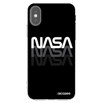 Picasee silikonowe przeźroczyste etui na Apple iPhone X/XS - NASA Triple