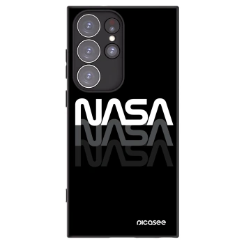 Picasee silikonowe czarne etui na Samsung Galaxy S23 Ultra 5G - NASA Triple