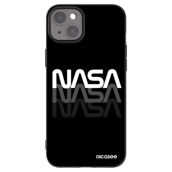 Picasee silikonowe czarne etui na Apple iPhone 15 Plus - NASA Triple
