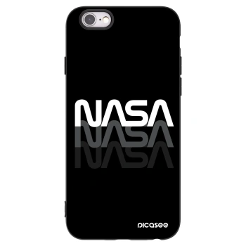 Picasee silikonowe czarne etui na Apple iPhone 6/6S - NASA Triple