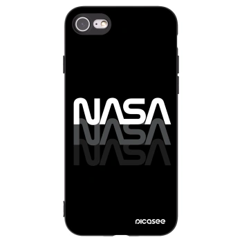 Picasee silikonowe czarne etui na Apple iPhone 8 - NASA Triple